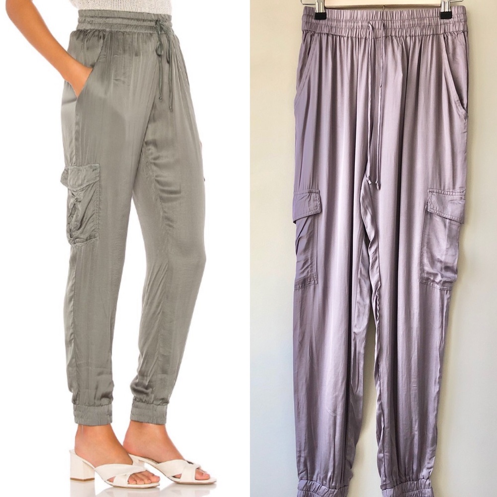 Young Fabulous & Broke | NWT Purple Satin Jamie Cargo Joggers